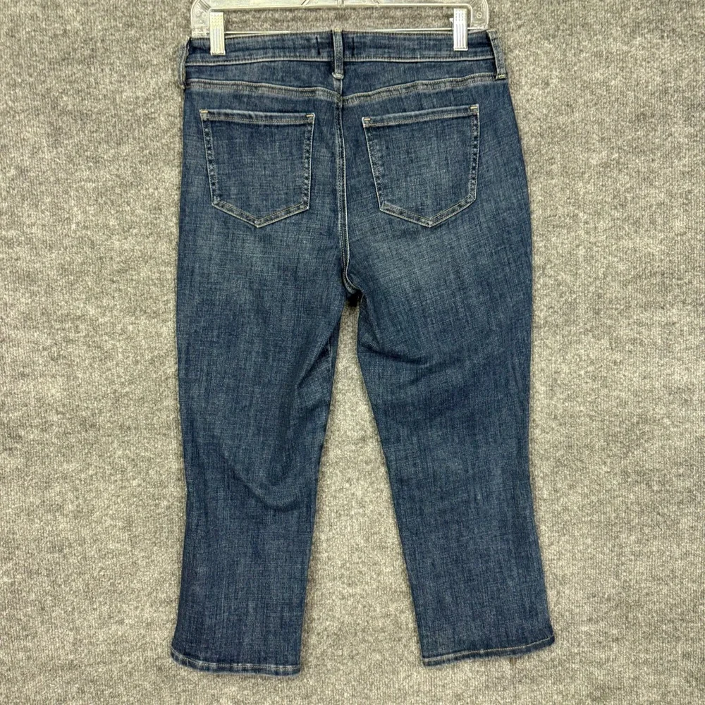 NYDJ Jeans‎ Womens 4 Blue Marcel Straight Crop Medium Wash Lift Tuck Ankle Zip